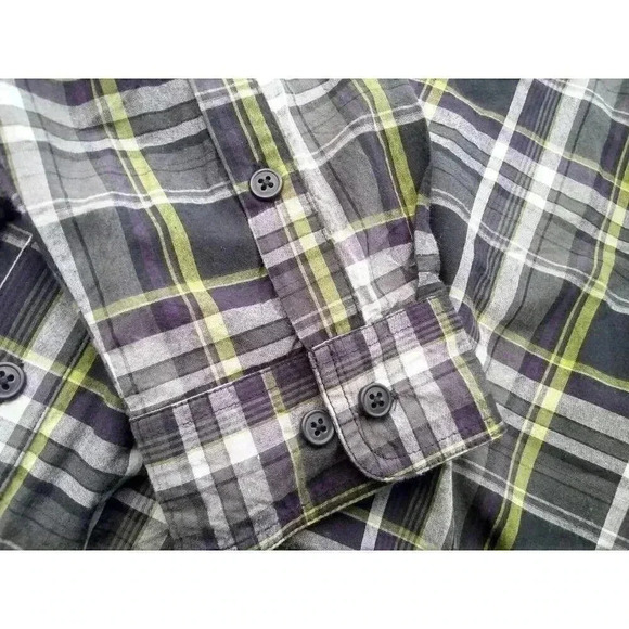 Columbia Mens Button Down Shirt Multicolor Plaid Long Sleeve Pocket L - Picture 5 of 6
